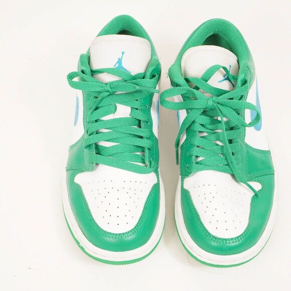 Nike Air Jordan 1 Low Women's 7 Lucky Green/Aquatone-White Sneaker DC0774 304 - Picture 2 of 11